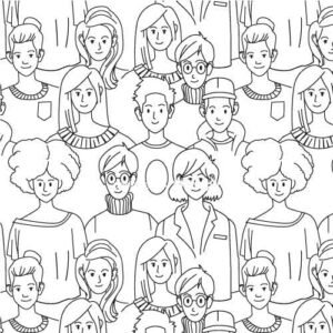 gruppo di persone_comunità_società di persone_disegno a mano