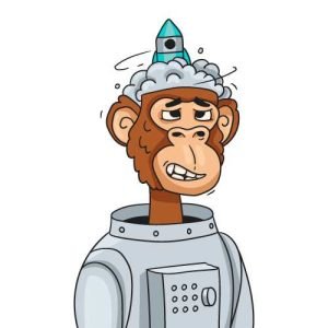 ape_astronaut_rocket_grow_up Scimmi astronauta, sta ad indicare l'essere umano. La scimmia nella testa ha nuvole di fumo e un razzo spaziale che vorrebbe partire ma non funziona, questo sta ad indicare la voglia di crescita personale ma l'attuale impossibilità di farlo.